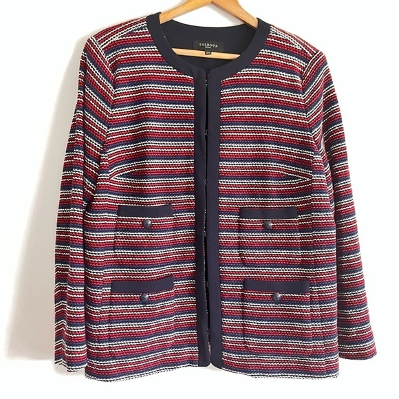 Talbots cotton blend Striped jacket - Picture 3 of 8